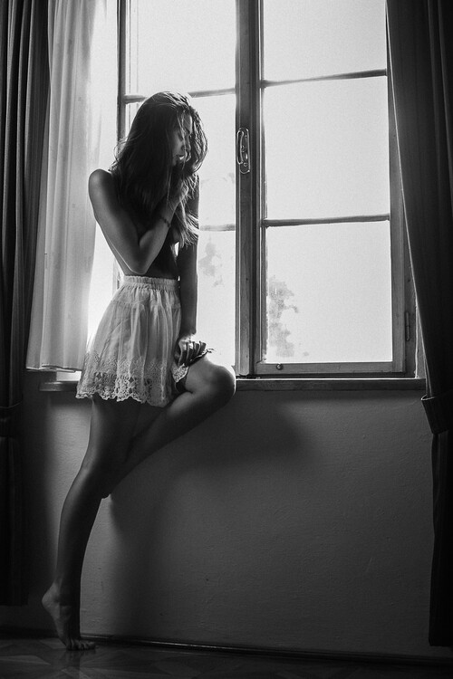 Картината върху платно By the window