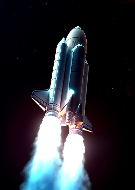 Poster Rocket start to the moon