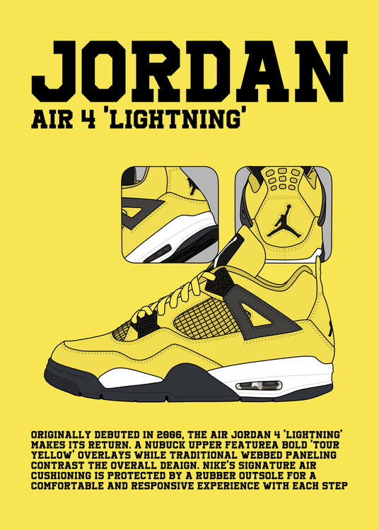 Poster Lightning yellow retro 4