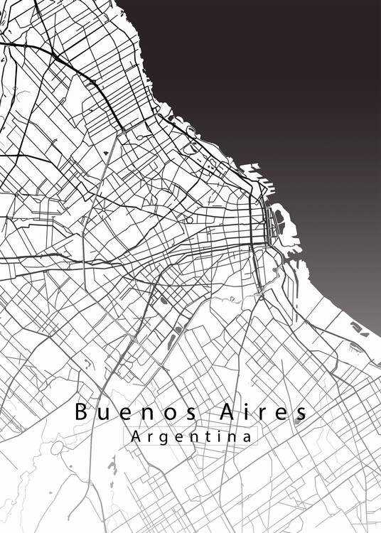 Poster Buenos Aires Argentina City Map white