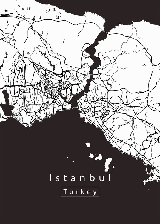 Плакат Istanbul Turkey City Map white