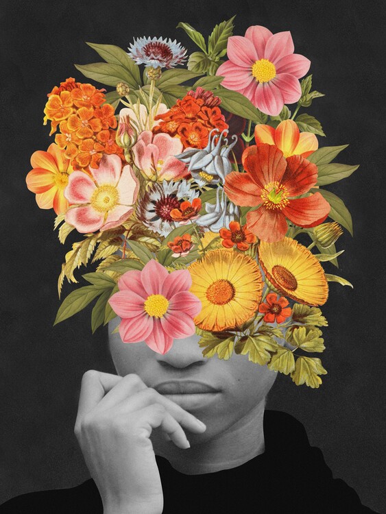 Poster Colourful vintage bouquet