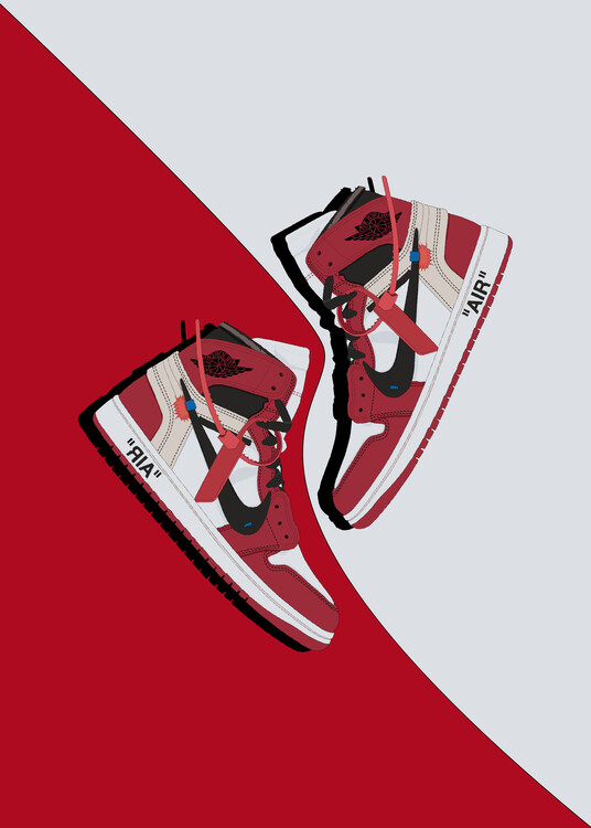 Poster air off red sneakers