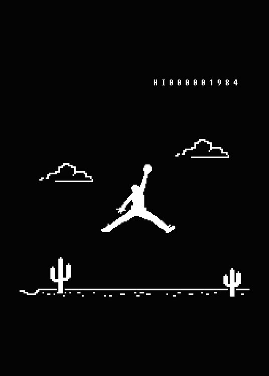 Poster sneaker game jumpman - black
