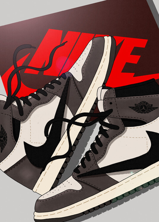 Poster travis sneaker with box