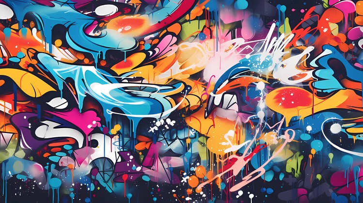 Plakat Gigant Size Graffiti Wallpaper Unleashing Colorful Urban Art