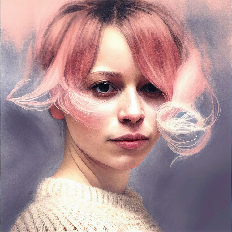 Poster Captivating Realistic Portrait of a Blonde Woman