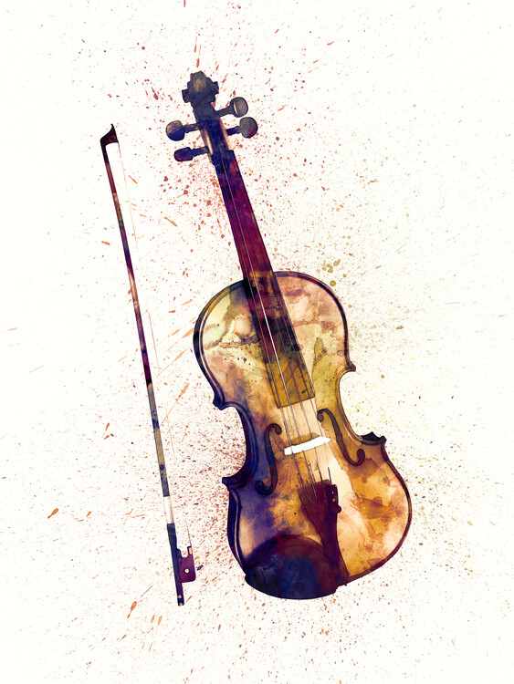Poster Violin Abstract Watercolor