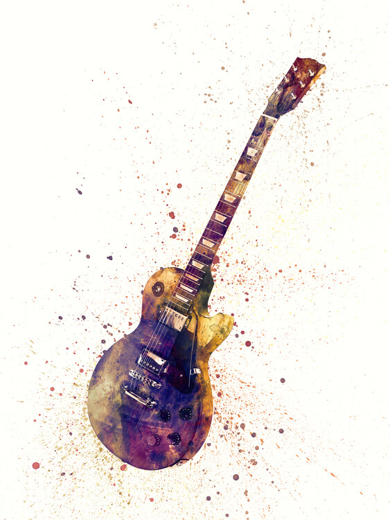Poster Electric Guitar Abstract Watercolor II