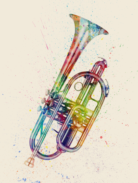 Poster Cornet Abstract Watercolor