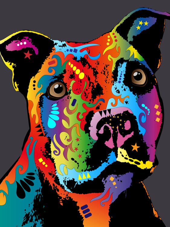 Poster Staffordshire Bull Terrier Pop Art