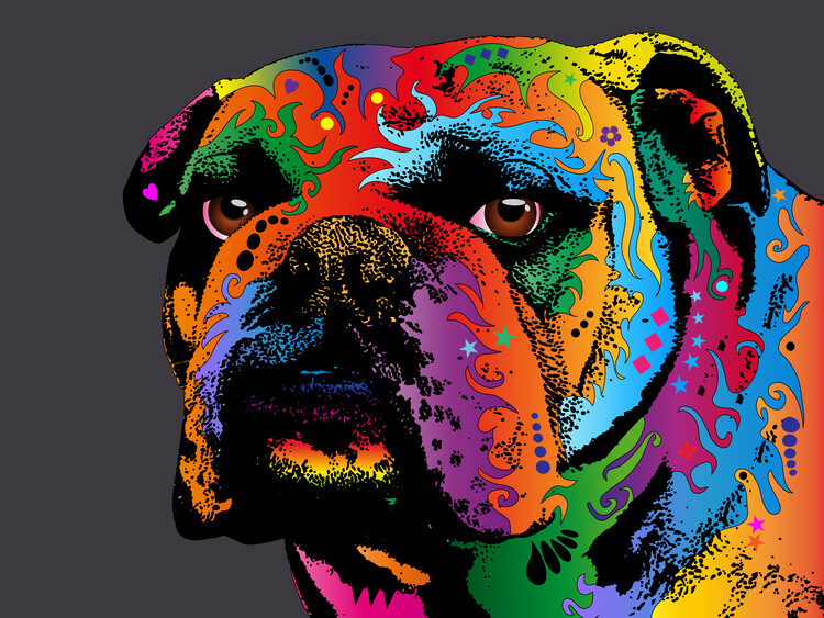 Poster Bulldog Pop Art