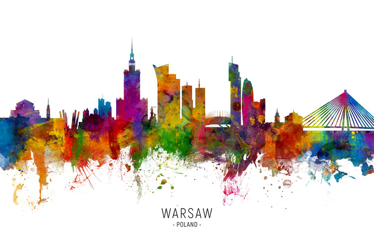Poster Warsaw Poland Skyline