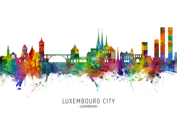 Poster Luxembourg City Skyline Cityscape