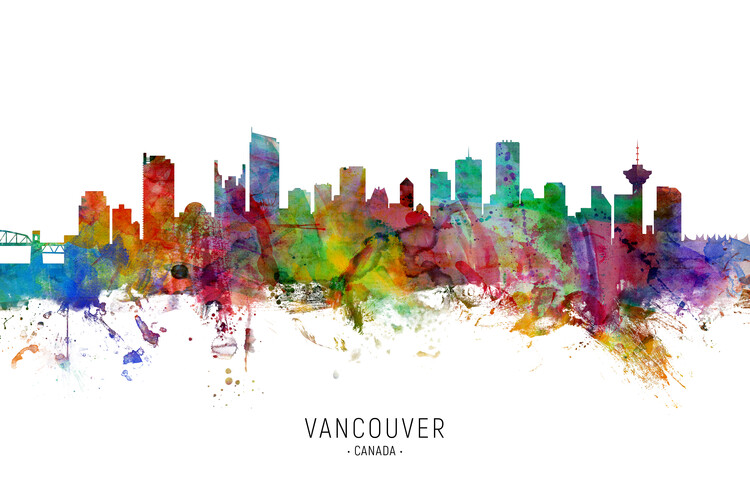 Плакат Vancouver Canada Skyline Cityscape