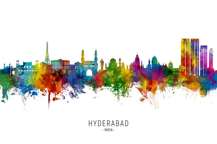Плакат Hyderabad India Skyline Cityscape