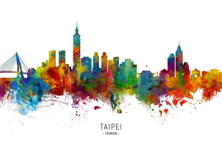 Плакат Taipei Taiwan Skyline Cityscape