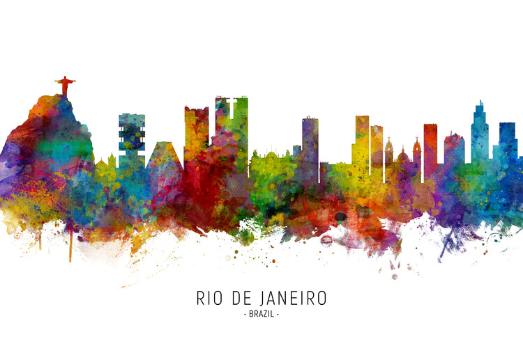 Poster Rio de Janeiro Brazil Skyline Cityscape