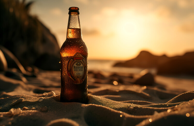 Póster Beer on the beach
