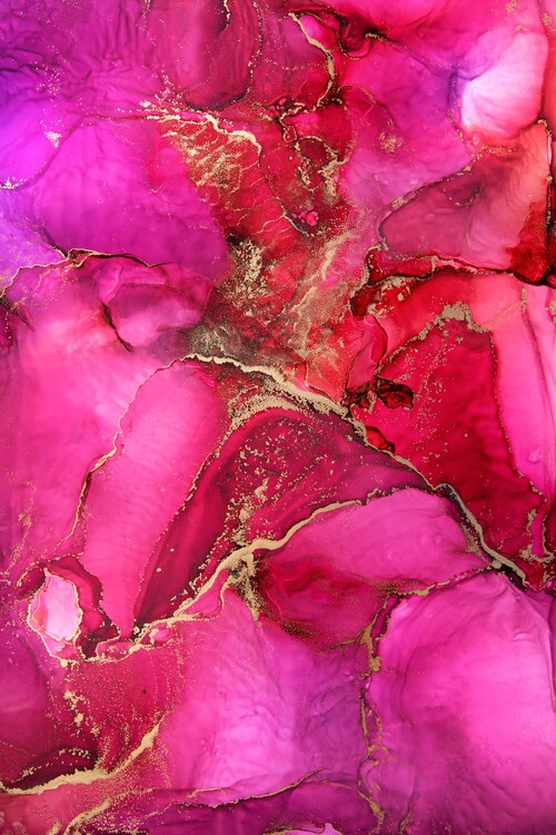 Poster Alcohol ink - Pinky