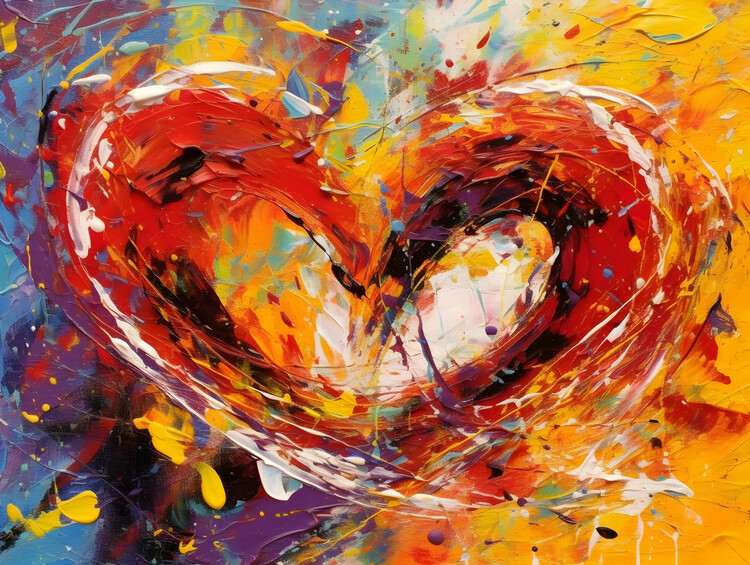 Poster Two hearts merging into one