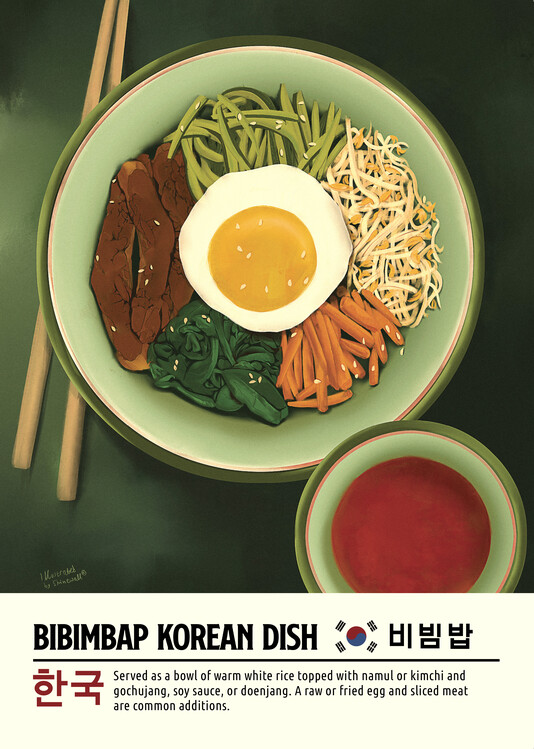 Levně Plakát, Obraz - Bibimbap, Dionisis Gemos, 30 × 40 cm