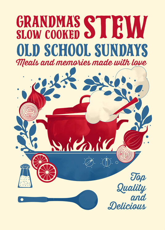Plakát Grandmas Stew kitchen print