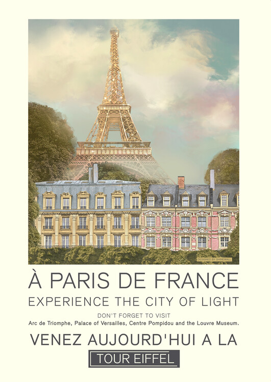 Poster Paris retro print