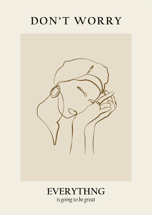 Schilderij op canvas Modern line portrait