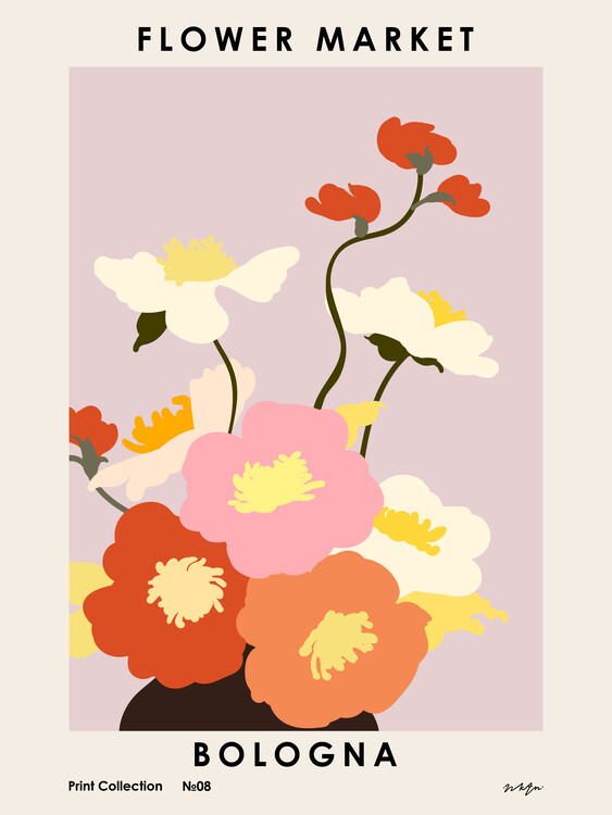 Poster Flower Market. Bologna