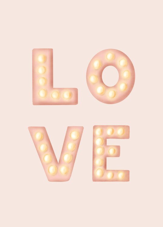 Poster LOVE Light Letters Pink
