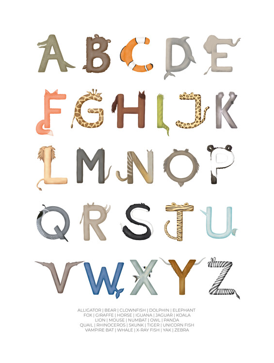 Poster Animal Letters ABC