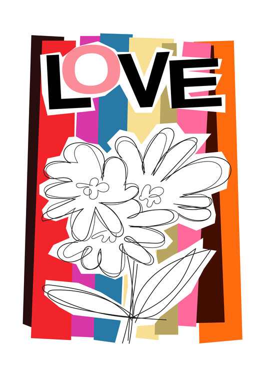 Плакат Scribble Flower Summer Fruits