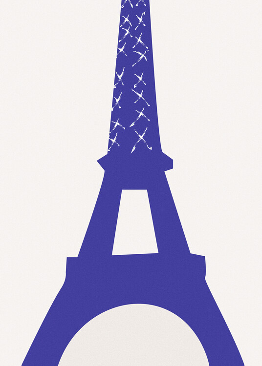 Poster Eiffel Bleu