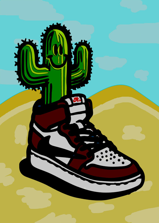 Αφίσα cactus smile sneakers