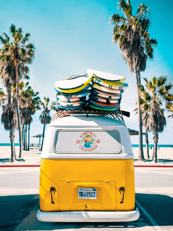 Canvas Print Van Life in Yellow