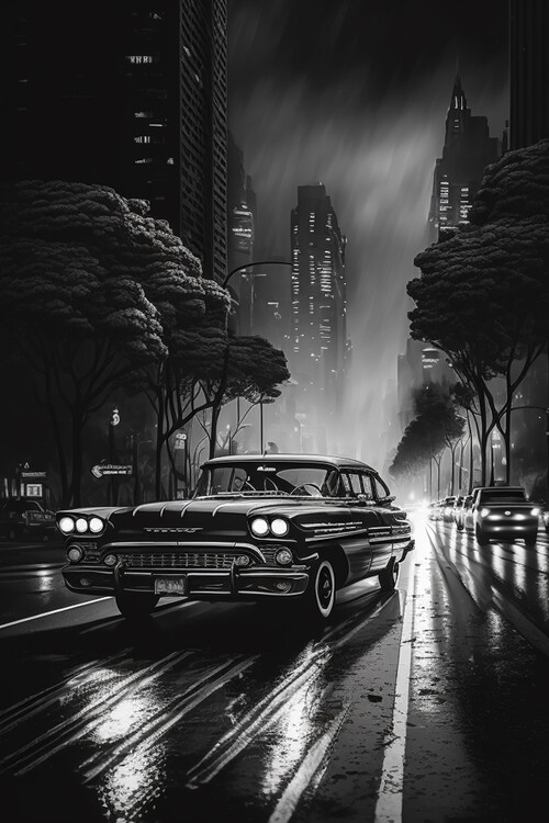 Poster Chevrolet Impala, Black & White Poster