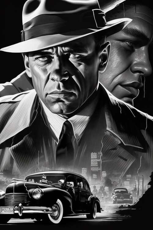 Poster Vintage Classic Mafia Gangster Poster, Black & White Poster