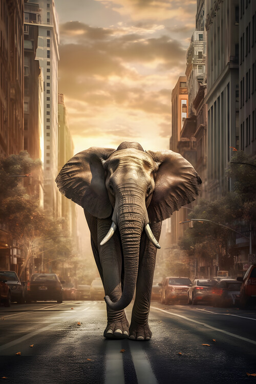 Poster Elephant in the City