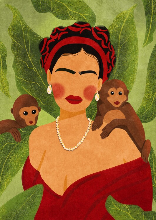 Canvas Print Frida and Monkeys