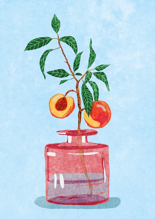 Poster Peach Tree in Vase