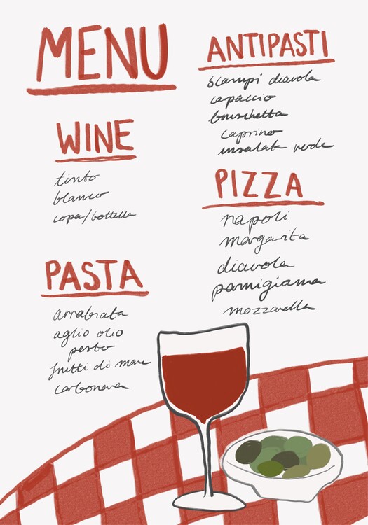Poster Italian Menu