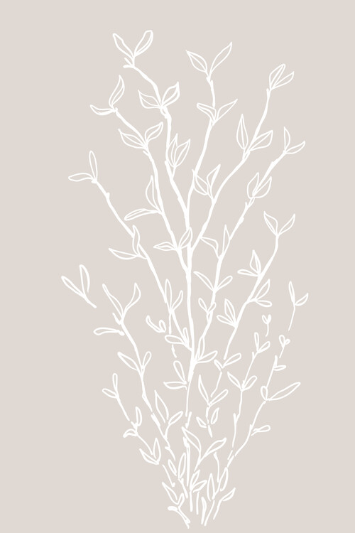 Poster Grarran branches in beige