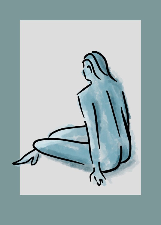 Плакат Woman in blue