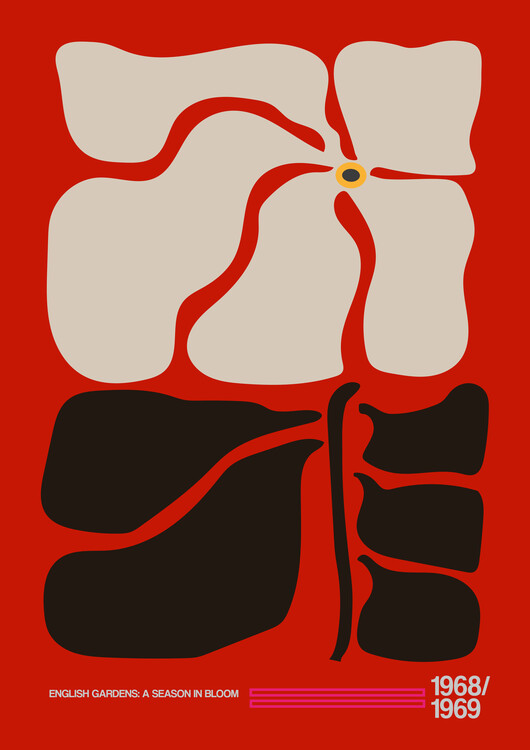 Levně Plakát, Obraz - English Gardens Red, Frances Collett, 30 × 40 cm