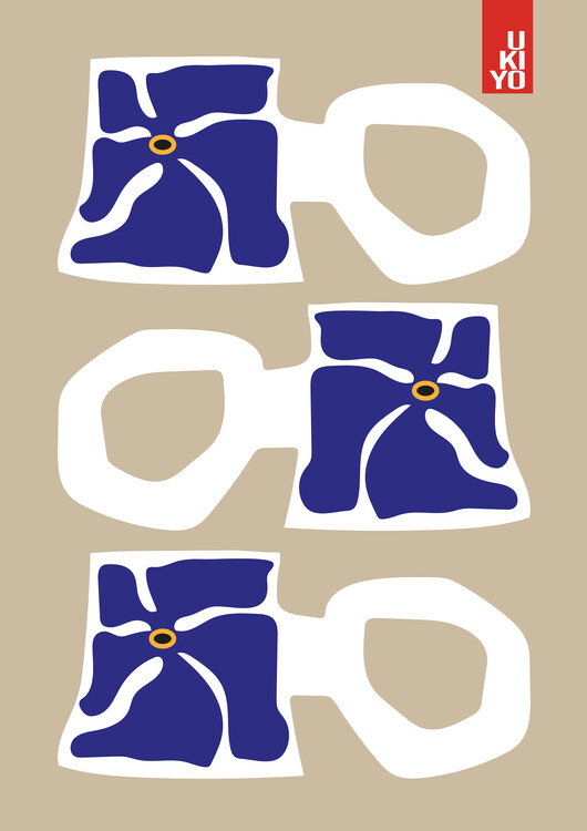 Levně Plakát, Obraz - Ukiyo Mug Blue, Frances Collett, 30 × 40 cm