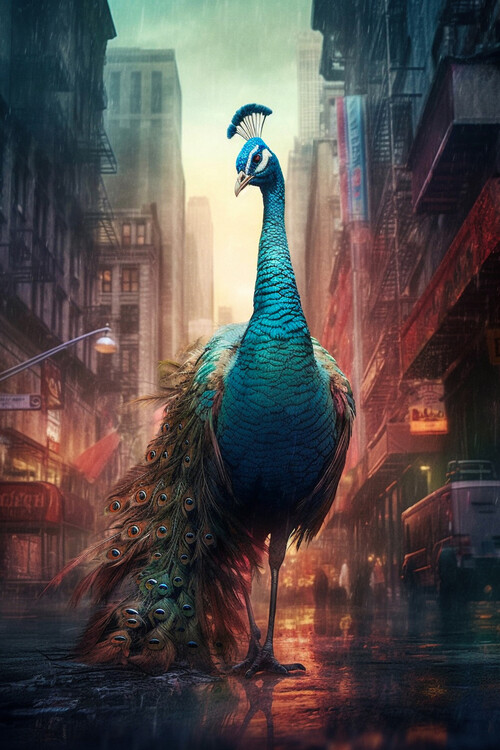 Poster Peacock in the City