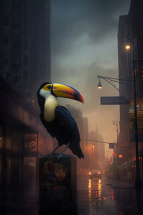 Plagát Toucan in the City