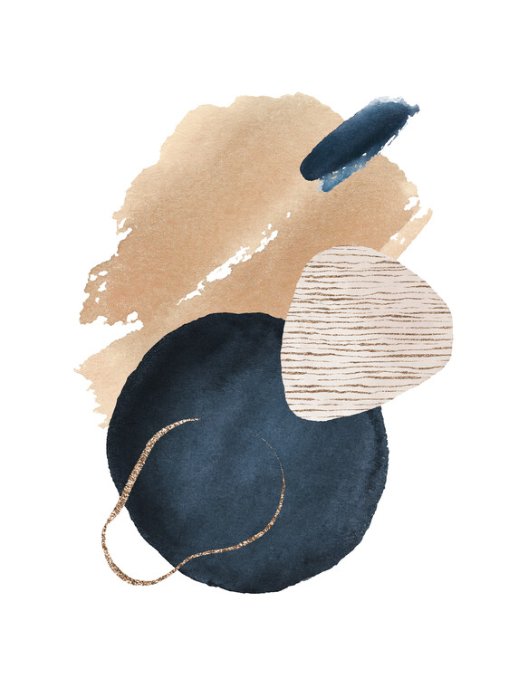 Плакат Watercolor Shapes in Navy 6