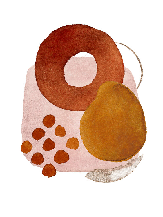 Плакат Watercolor Shapes in Red 5